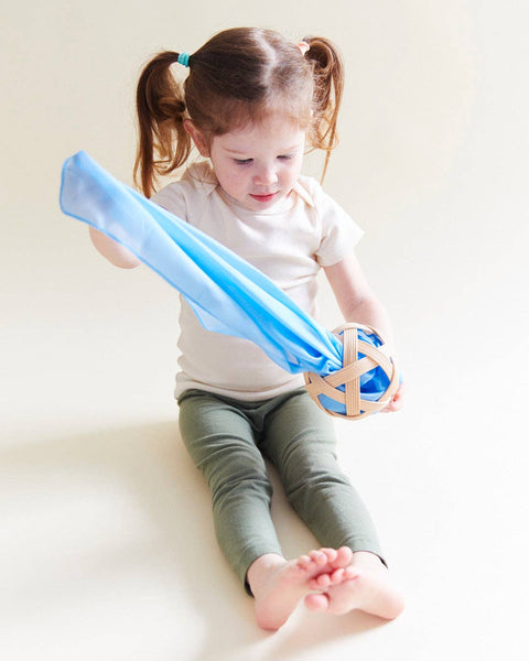 Mini Playsilks - Sky (100% Natural Silk)