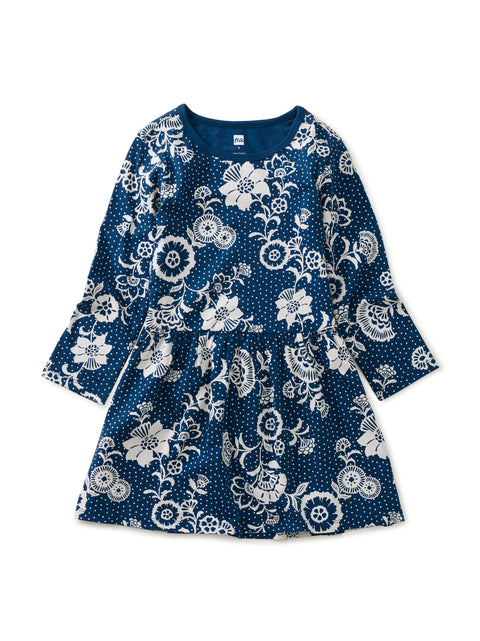 Skirted Dress (Long Sleeve) - Vintage Floral and Dots