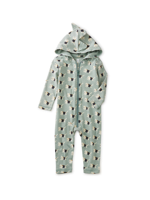 Hooded Baby Romper With Dino Spikes - Sushi Cat
