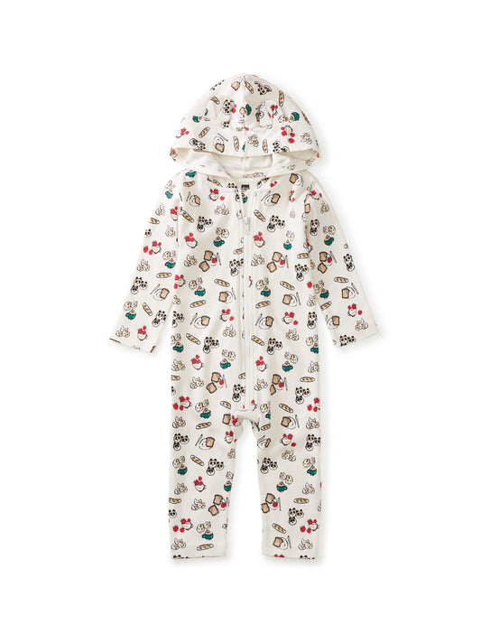 Hooded Baby Romper With Ears - Animals Cafe