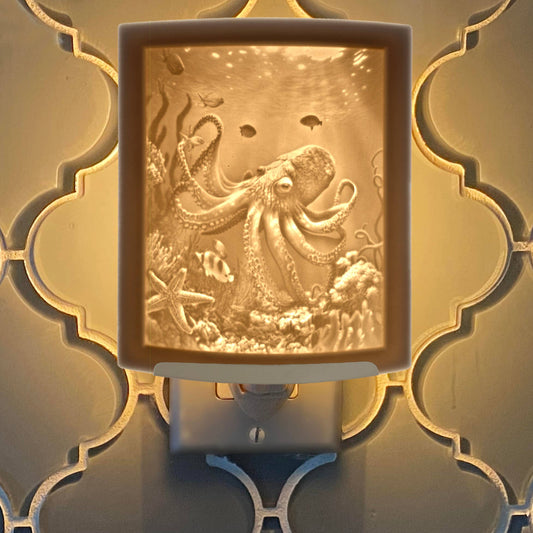 Night Light - Octopus porcelain lithophane