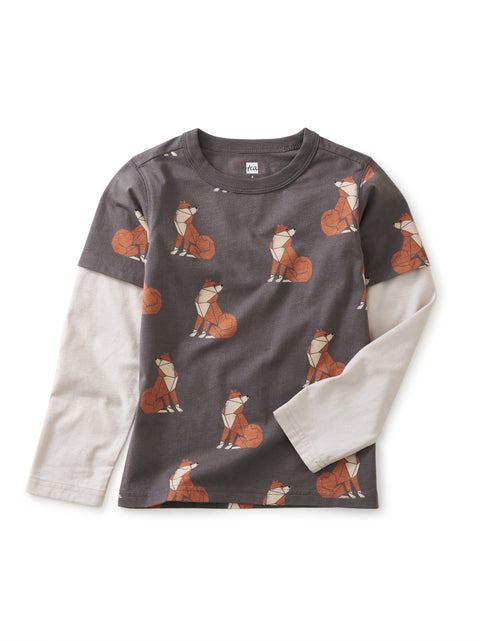 Layered Tee (Long Sleeve) - Origami Shiba