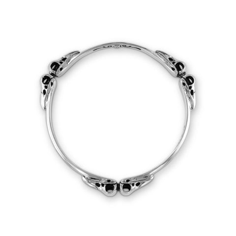 Joyería - Brazalete de calavera de cuervo (bronce blanco)