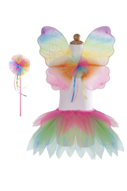 Dress Up - Neon Rainbow Skirt, Wings & Wand