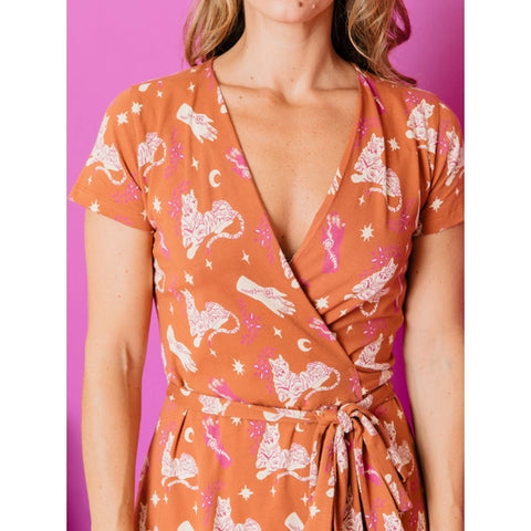 Katie Wrap Dress - Orchid Tigress