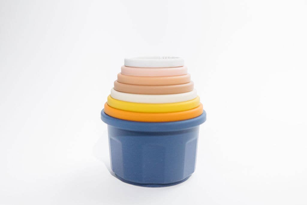 Silicone Stacking Cups - Navy