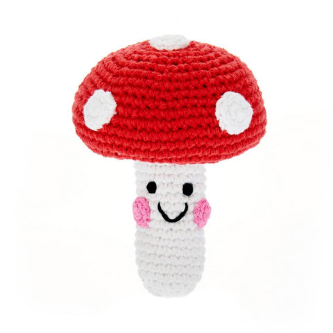Yarn Rattle - Red Mushroom