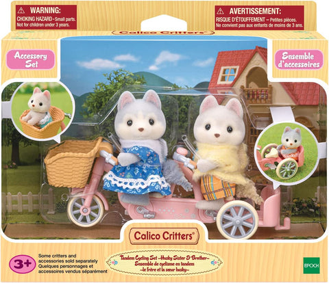 Calico Critters - Tandem Cycling Set Husky Sister & Brother