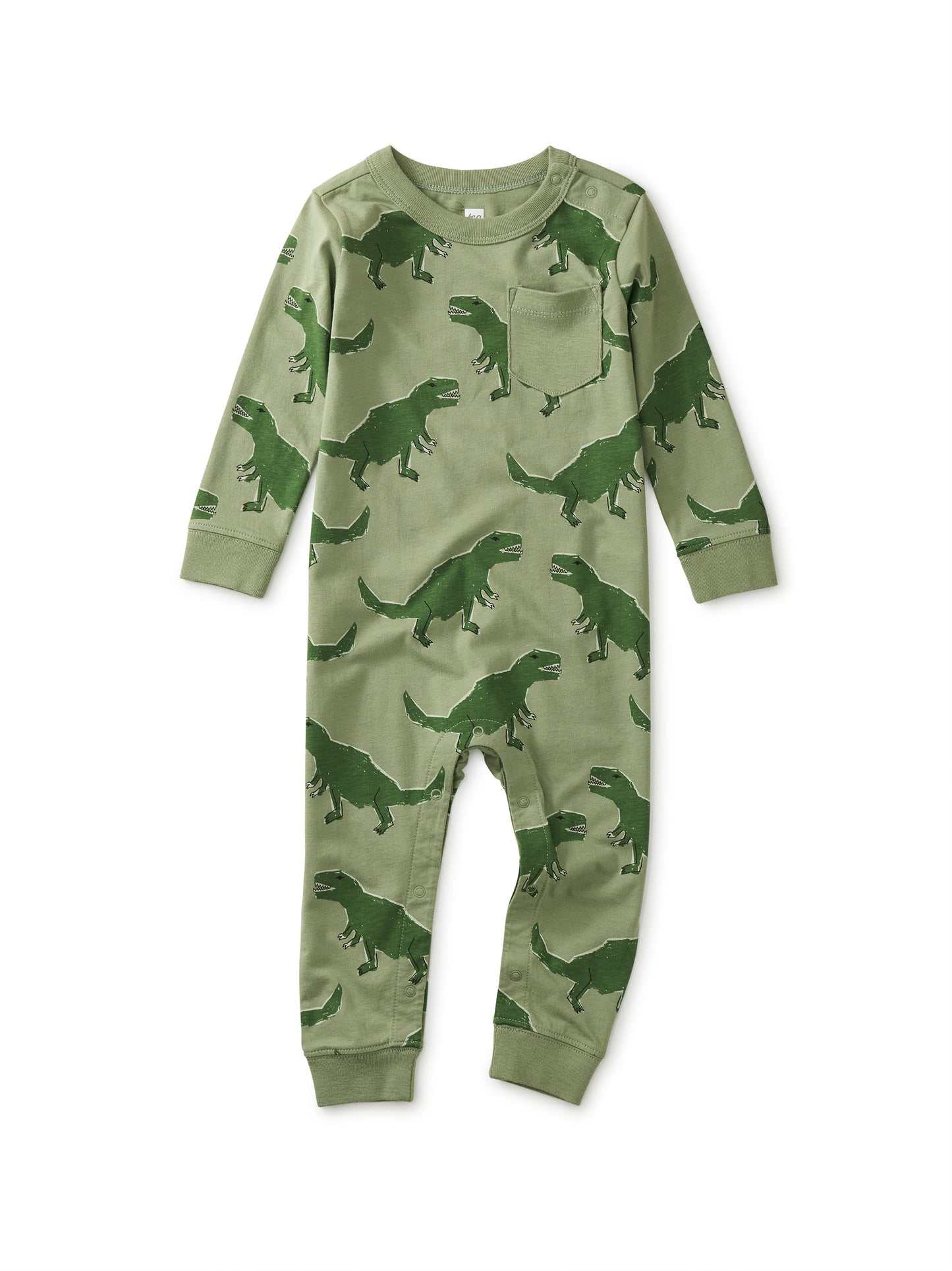 Pocket Baby Romper (Long Sleeve) - Stompy Dinos