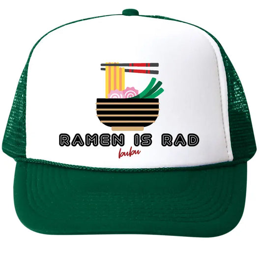 Bubu - Ramen Is Rad White/Green Trucker Hat