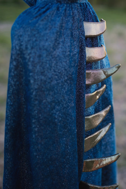 Dress Up - Dragon Cape With Hood Starry Night Teal/Gold