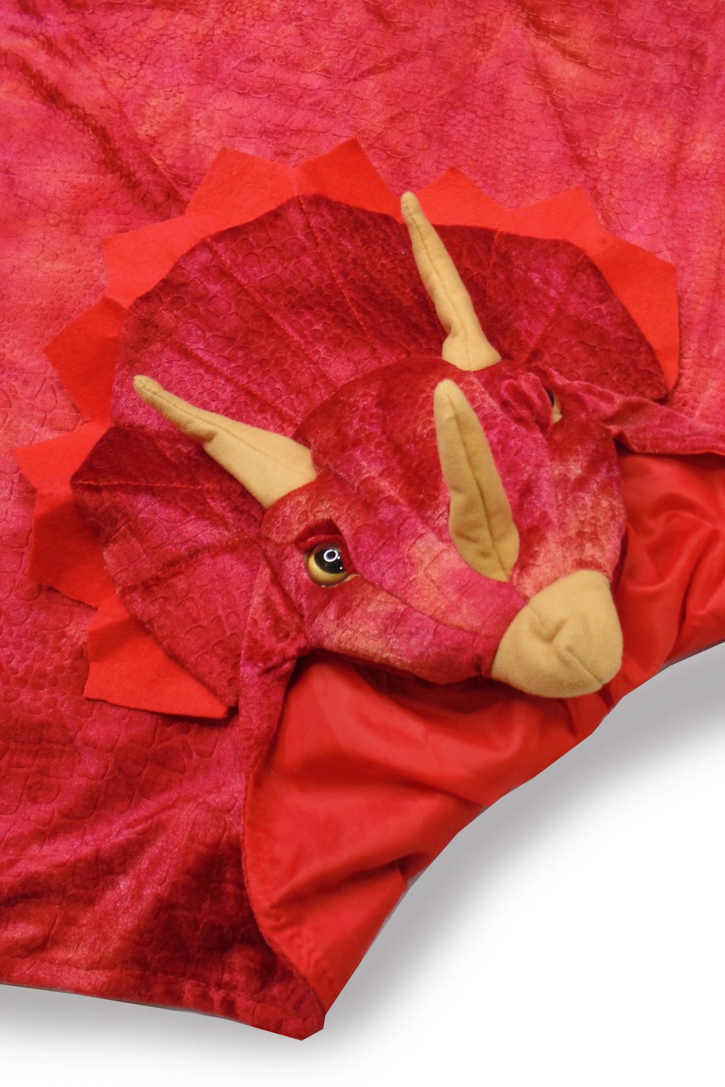 Vestir - Capa Triceratops con Capucha (Rojo)