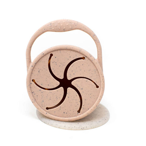 Silicone Collapsible Snack Cup - Dusty Pink Speckled