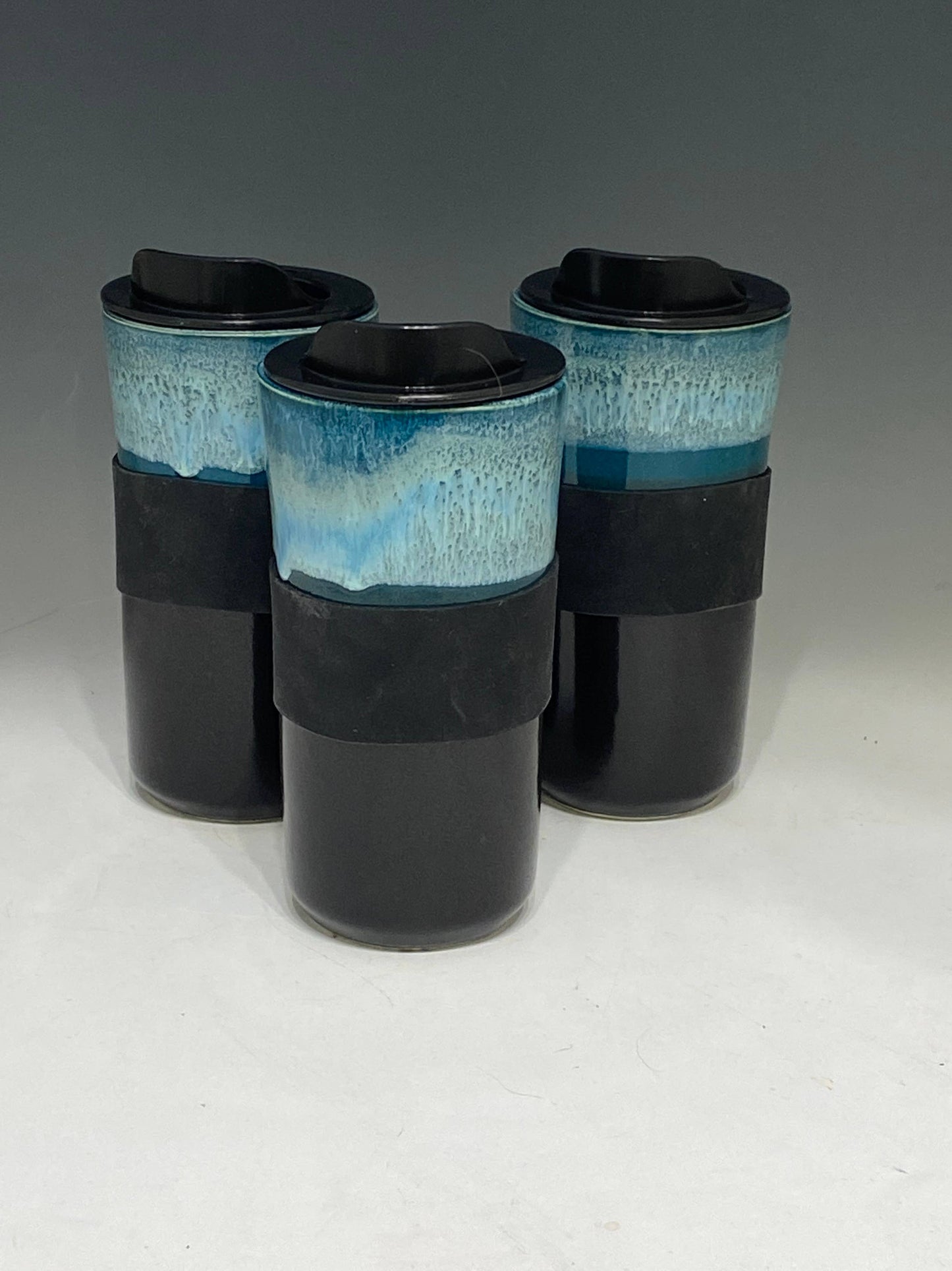 Waterfall Travel Mugs - Turquoise/Black