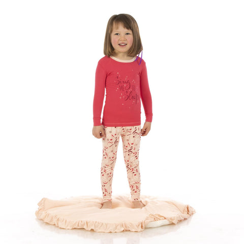 Last One - Size 4T: 2 Piece Pajama Set - Peach Blossom Music Class