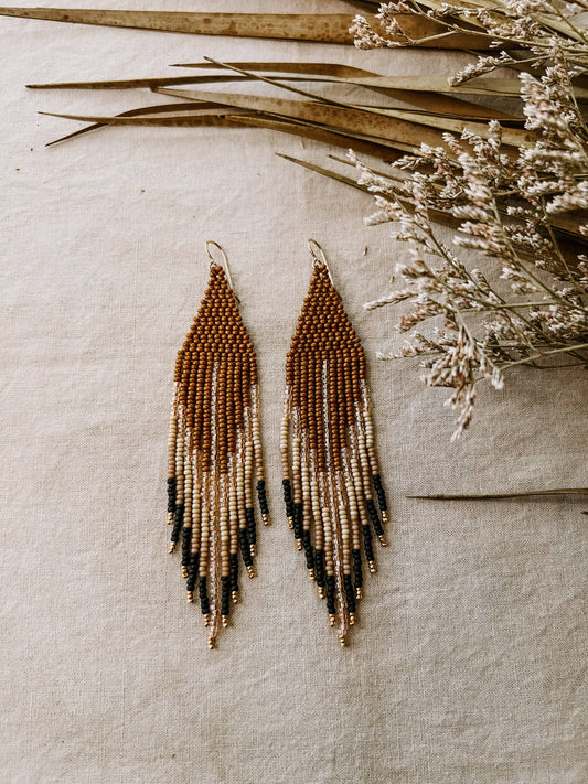 Earrings - Fallen Set In Burnt Orange