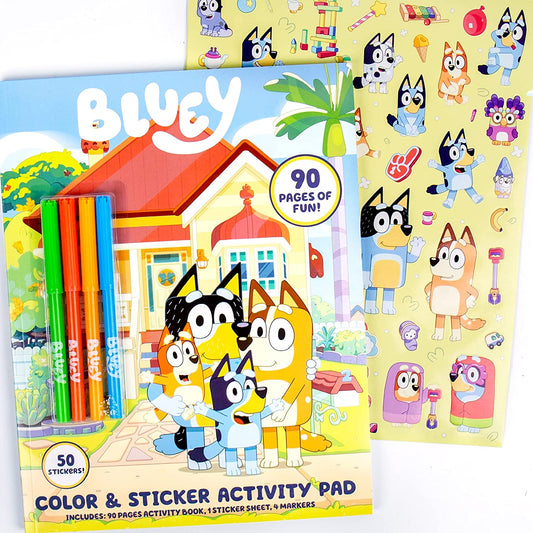 Bluey - Panel de actividades con pegatinas y colores 