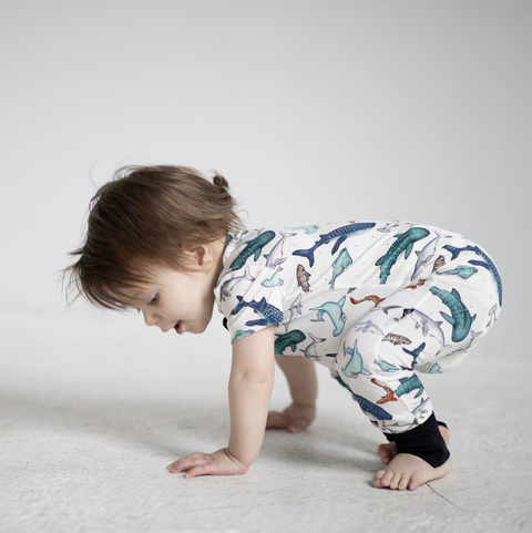 Romper (Convertible) - Tiburones de acuarela