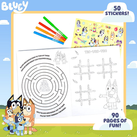 Bluey - Panel de actividades con pegatinas y colores 