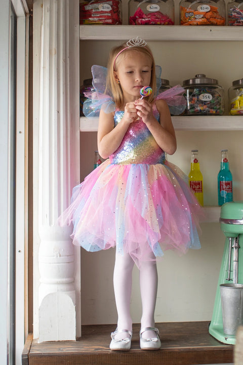 Dress Up - Rainbow Fairy Dress & Wings