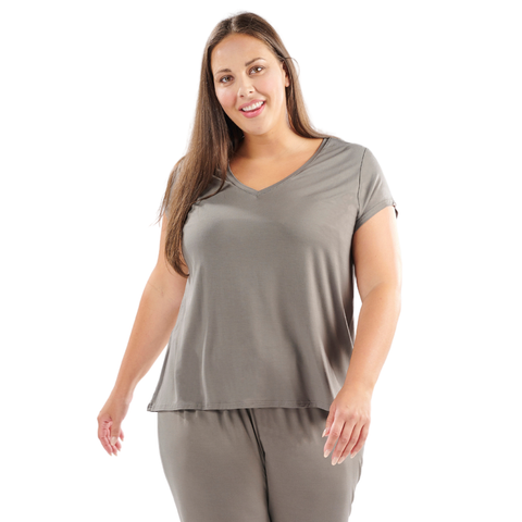 V-Neck Shirt - Earl Grey