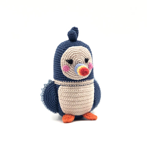 Yarn Rattle - Blue Puffin