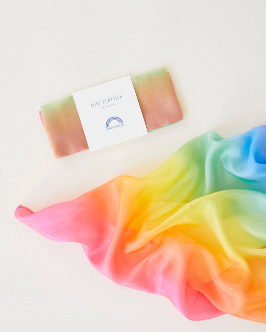 Mini Enchanted Playsilks - Rainbow (100% Silk Natural)