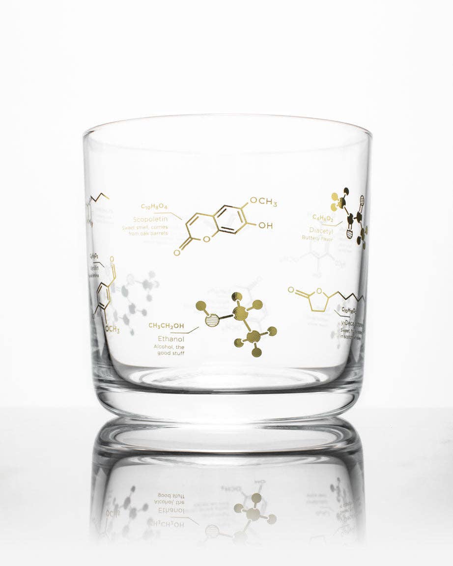 Rocks Glass - Chemistry of Whiskey Gold Foil