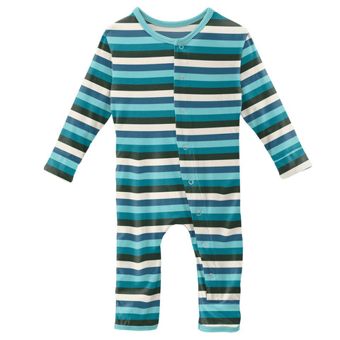 Coverall (Snaps/Zipper) - Ice Multi Stripe