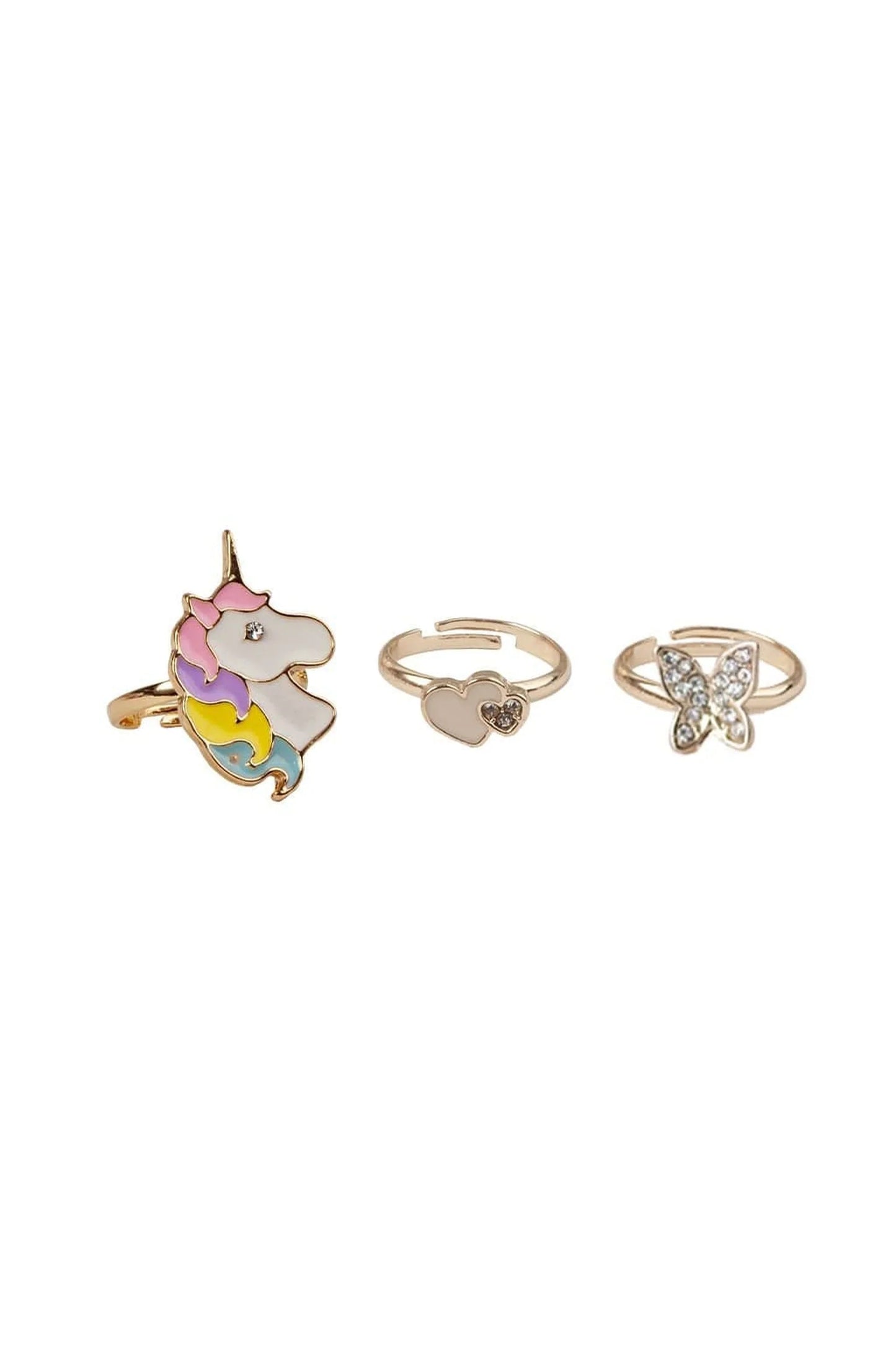 Jewelry (Kids) - Boutique Butterfly & Unicorn Rings (3pc)