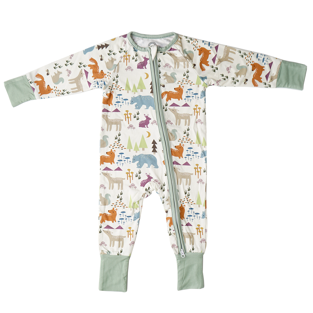 Last One - Size 12/18M: Coverall (Convertible) - Forest Friends Animals