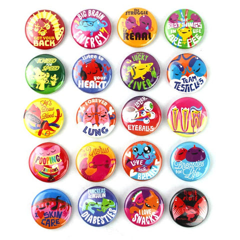 I Heart Guts Button Pins (Assorted)