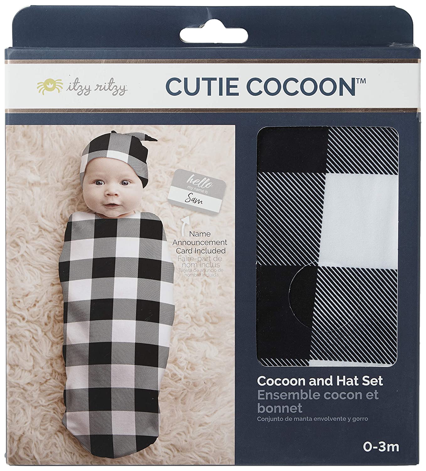 Cutie Cocoon - Gingham Black & White