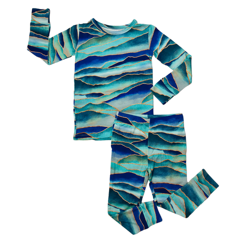 2 Piece Pajama (Long Sleeve) - Misty Malibu Mountains