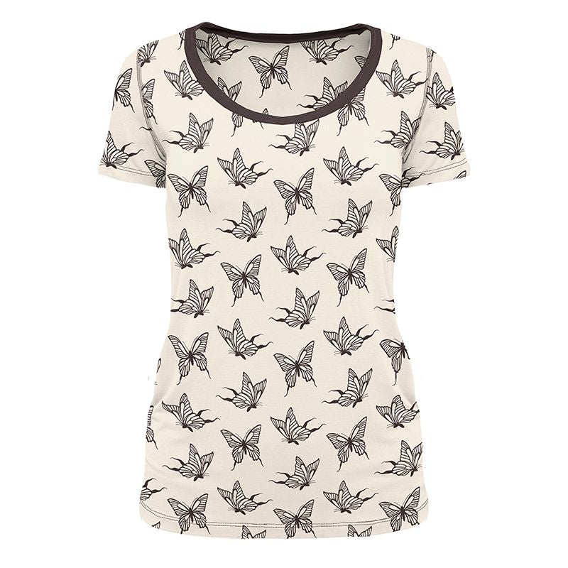 Women's Scoop Neck Tee - Natural Swallowtail