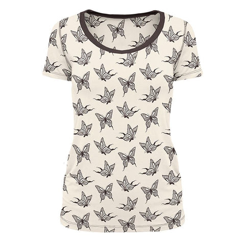 Women's Scoop Neck Tee - Natural Swallowtail