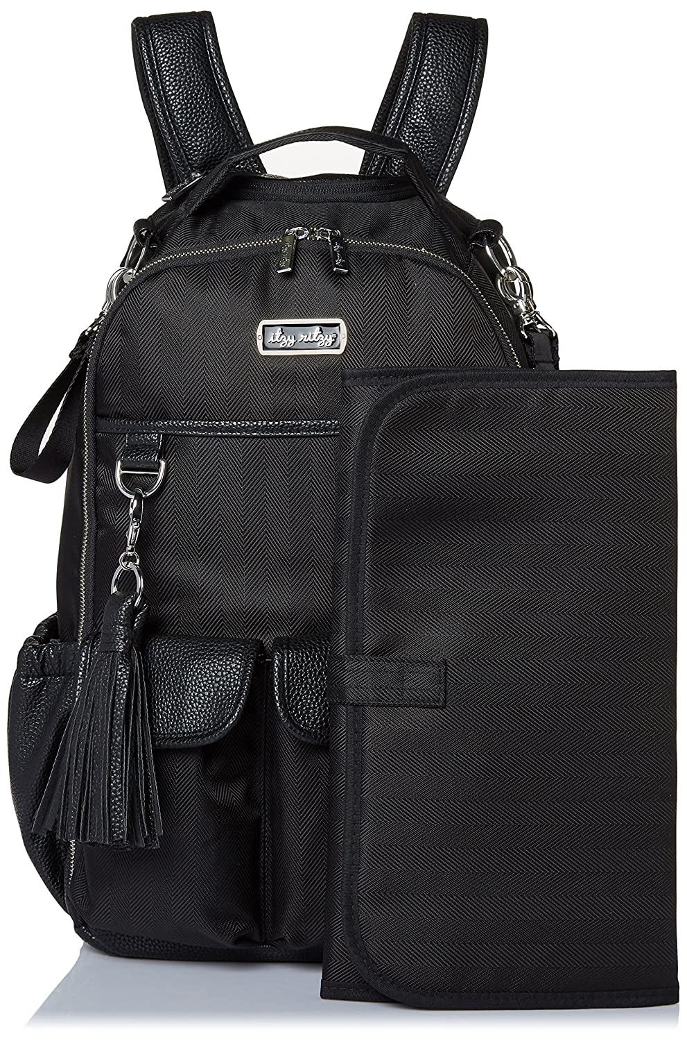 Diaper Bag Boss Backpack - Black Herringbone