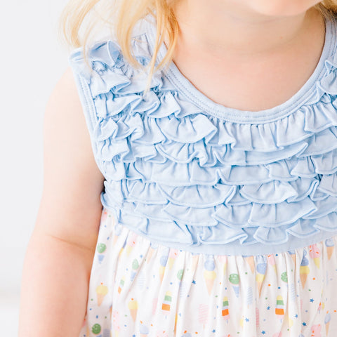 Dress Ruffle Top (Sleeveless) - Ice Ice Cream