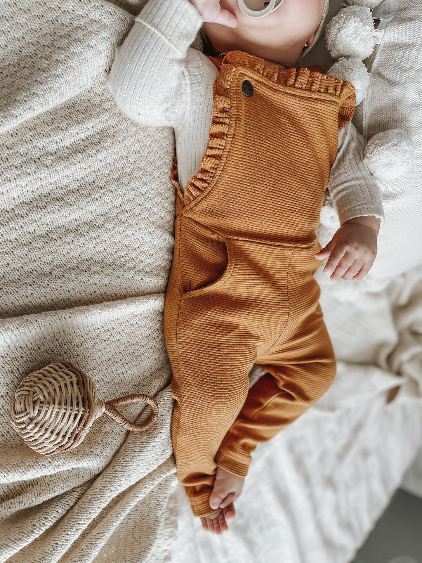 Coverall Ruffle Corduroy (Overalls) - Butterscotch