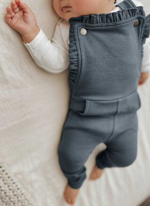 Coverall Ruffle Corduroy (Overalls) - Moonstone
