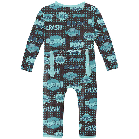 Coverall (Snaps/Zipper) - Midnight Comic Onomatopoeia