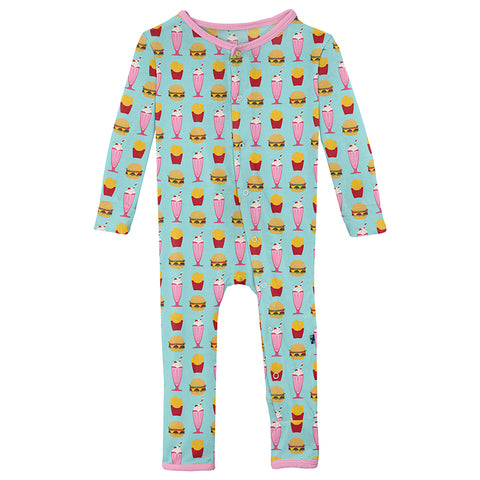 Coverall (Snaps/Zipper) - Summer Sky Cheeseburger