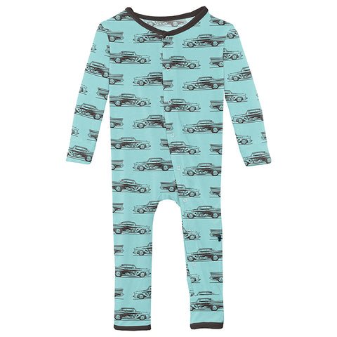 Coverall (Snaps/Zipper) - Summer Sky Hot Rod