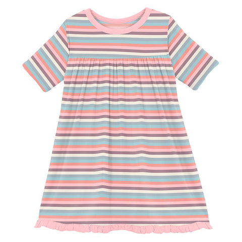 Classic Swing Dress - Spring Bloom Stripe