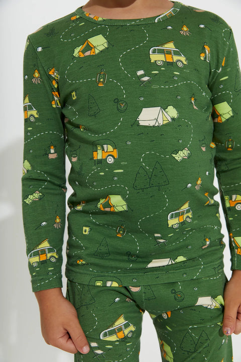 2 Piece Pajamas (Long Sleeve) - Camping