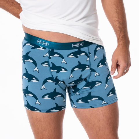 Last One - Size 3XL: Men's Boxer Briefs - Parisian Blue Orca