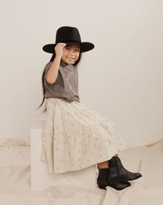 Boxy Tee - Flora Luna Charcoal