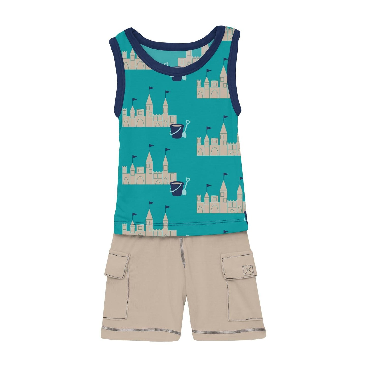 Tank + Cargo Short Set - Neptune Sandcastles