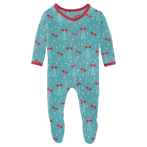 Footie (Snaps/Zipper) - Glacier Alien Invasion