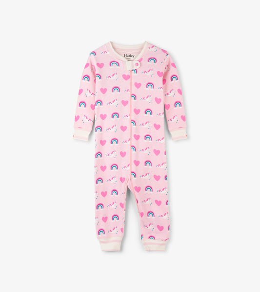 Last One: 6/9 Months - Coverall (Organic Cotton) - Unicorns and Rainbows